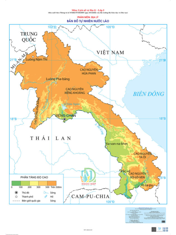 Bản đồ tự nhiên nước Lào - TT37